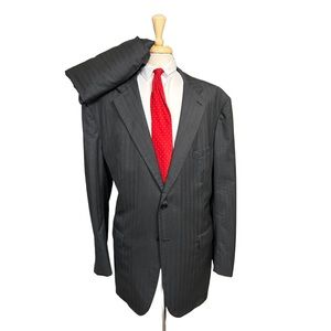 Brooks Brothers Golden Fleece Martin Greenfield 50XL-43x28 Grey Herringbone Suit